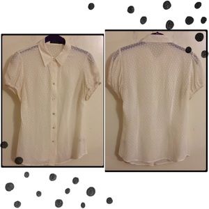 Sheer Off White The Limited Blouse EUC Small